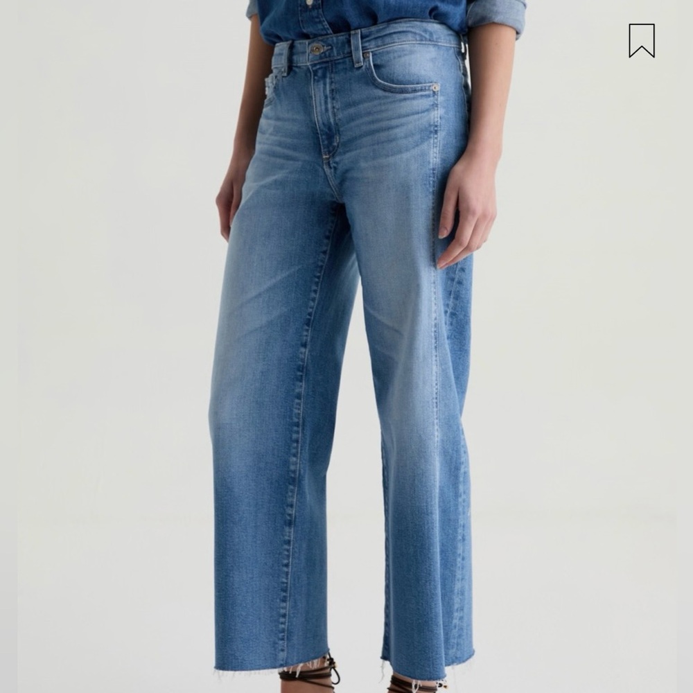 AG Saige Wide Leg Crop Panel Jean